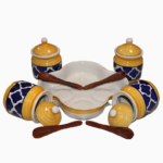 Berrycrave - 4 Yellow blue chi ceramic jar set - main