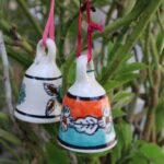 Ceramic Hand Painted 2 Bells for Car and Home Jingle sound