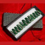 Nail Extensions GREEN Colour with Luxury Rhinestones, Stickers n Nail File